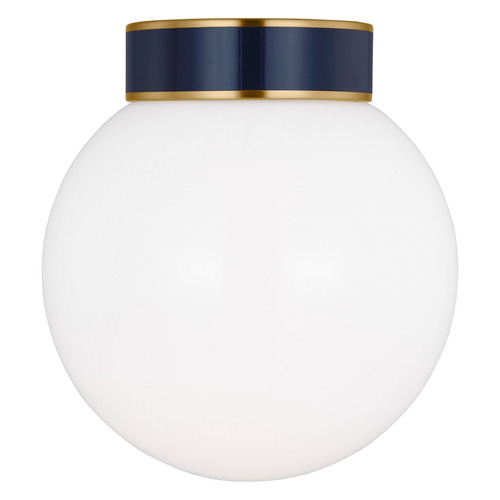 Monroe Small Flush Mount in Burnished Brass & Navy by VC Studio