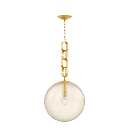 Nessa 18-Inch Orb Pendant in Vintage Brass by Corbett Lighting