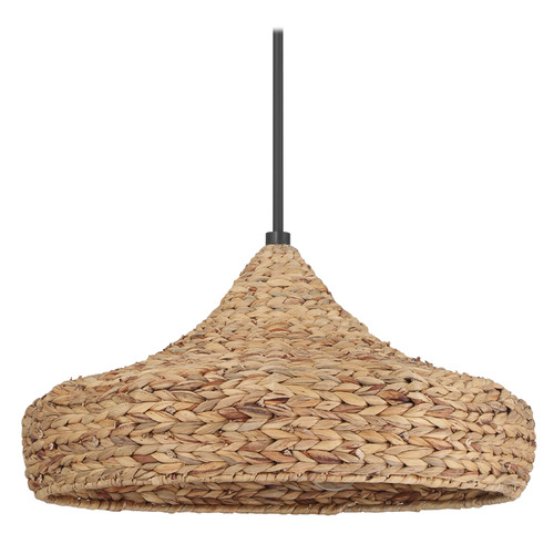 Hunter Fan Company Cambria Matte Black Pendant Light with Bowl / Dome Shade