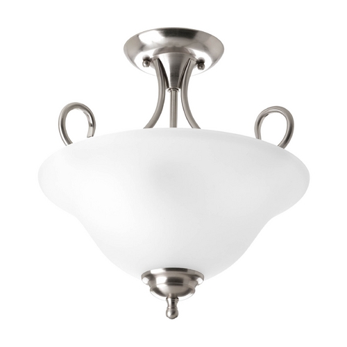 2-Light Semi-Flush Mount in Brushed Nickel by Progress Lighting