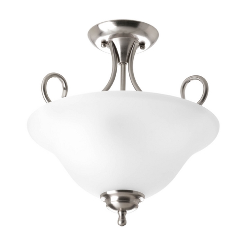 Progress Lighting 2-Light Semi-Flush Mount in Brushed Nickel by Progress Lighting P3460-09ET