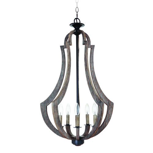 Winton 19-Inch Chandelier in Weathered Pine by Craftmade Lighting