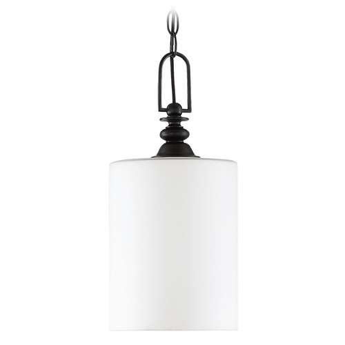 Craftmade Lighting Craftmade Espresso Pendant with White Frosted Shade 49891-ESP