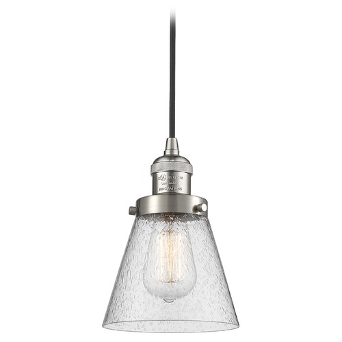 Small Cone Brushed Satin Nickel Mini Pendant by Innovations Lighting