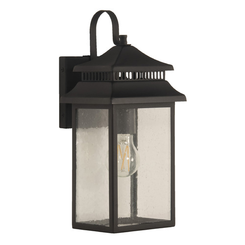 Crossbend Textured Black Outdoor Wall Light by Craftmade Lighting