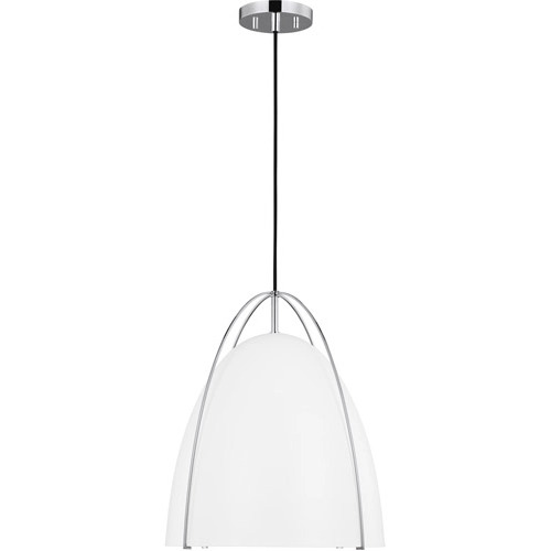 Norman 15.38-Inch Pendant in Chrome by Visual Comfort Studio