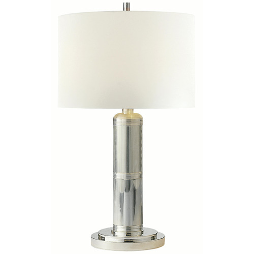 Visual Comfort Signature Collection Longacre Polished Nickel Table Lamp with Drum Shade