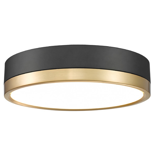 Z-Lite Algar Matte Black & Modern Gold LED Flushmount Light