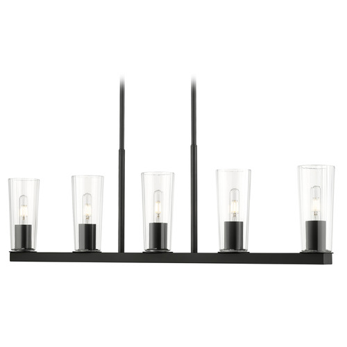 Z-Lite Titus Matte Black Island Light with Conical Shade