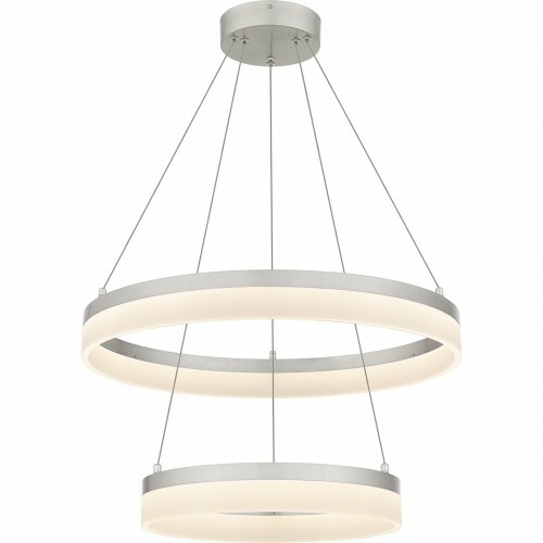Cohen 2-Tier LED Pendant in Brushed Nickel by Quoizel Lighting