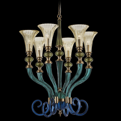 Allegri Crystal Tinta Winter Brass Chandelier