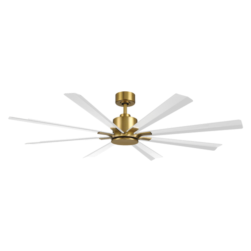 Modern Forms Size Matters Soft Brass & Matte White Ceiling Fan Without Light