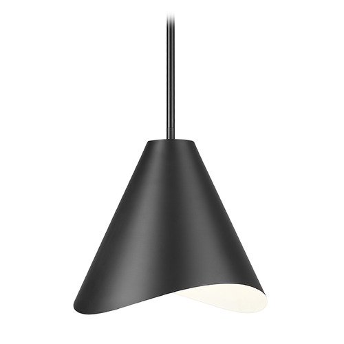 Z-Lite Aria Matte Black Pendant Light with Conical Shade