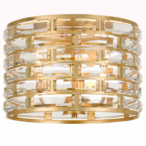 Crystorama Lighting Meridian Antique Gold Flushmount Light