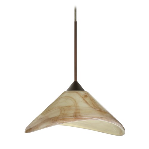 Besa Lighting Hoppi Bronze LED Mini-Pendant Light with Conical Shade