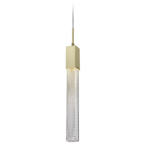 Boa Single-Light Brushed Brass LED Pendant by Avenue Lighting
