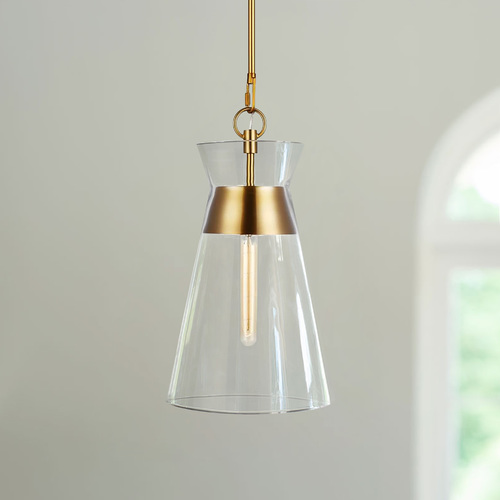 Visual Comfort Studio Collection Chapman & Meyers Atlantic 10.63-Inch Burnished Brass Pendant by Visual Comfort Studio CP1021BBS