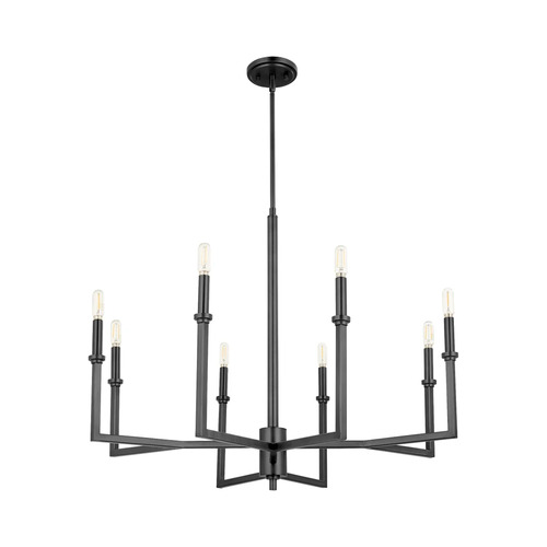 Quorum Lighting Merrick 30.50-Inch Chandelier in Matte Black by Quorum Lighting 6174-8-59