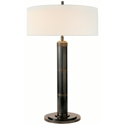 Visual Comfort Signature Collection Visual Comfort Signature Collection Longacre Bronze Table Lamp with Drum Shade TOB3001BZ-L