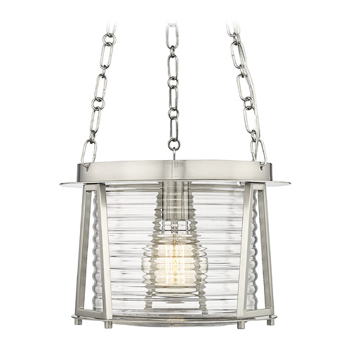 Z-Lite Cape Harbor Brushed Nickel Pendant Light with Drum Shade