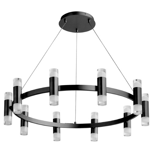 Oxygen Alarum Black LED Pendant Light with Cylindrical Shade