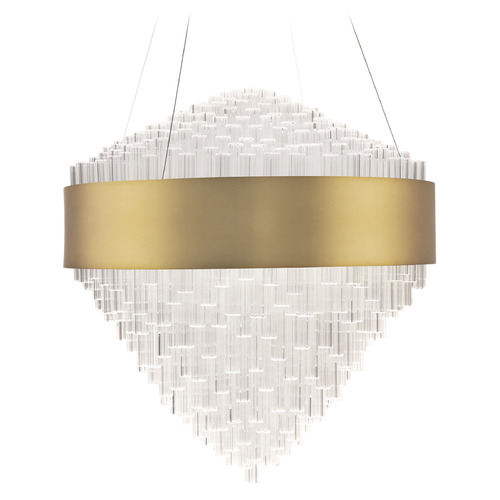 Modern Forms by WAC Lighting Modern Forms Luzerne Aged Brass LED Pendant Light with Fluted Shade PD-30126-AB