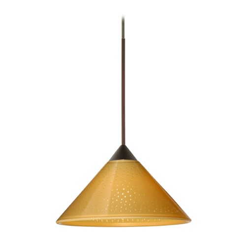 Besa Lighting Besa Lighting Kona Bronze Mini-Pendant Light with Conical Shade 1XT-282490-BR