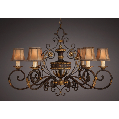Fine Art Lamps Castile Antiqued Iron with Gold Leaf Chandelier
