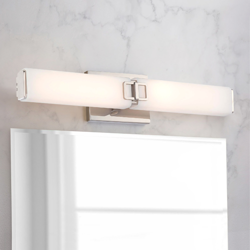 Square Polished Nickel Bathroom Light by Minka Lavery