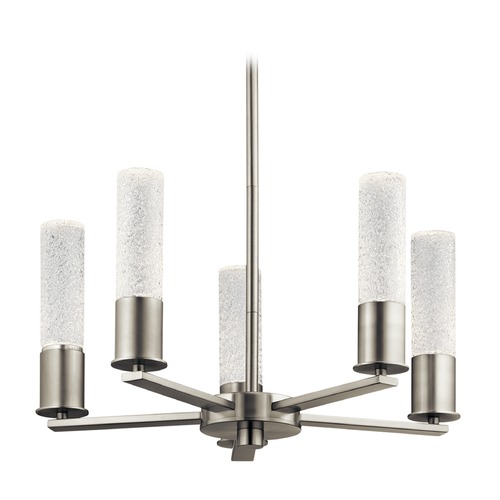 Glacial Glow 21-Inch LED Chandelier in Brushed Nickel by Elan Lighting