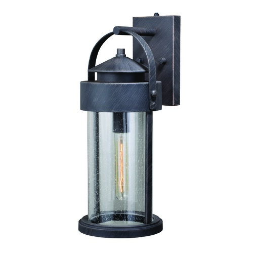 Seeded Glass Outdoor Wall Light Iron by Vaxcel Lighting