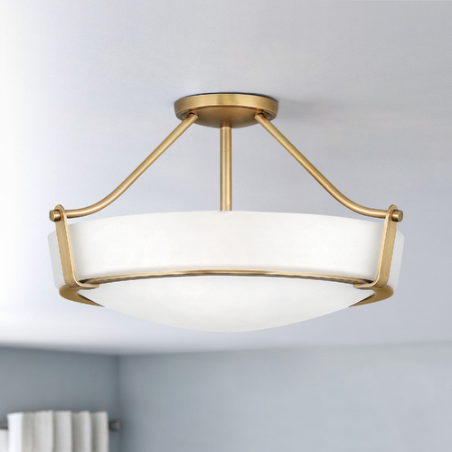 Hathaway 20.75-Inch Heritage Brass Semi-Flush Mount by Hinkley Lighting