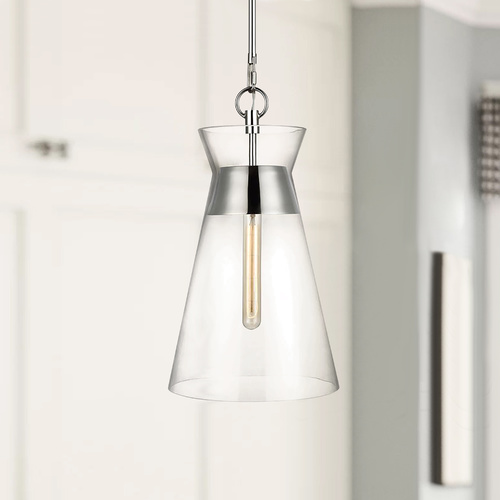 Chapman & Meyers Atlantic 10.63-Inch Polished Nickel Pendant by Visual Comfort Studio
