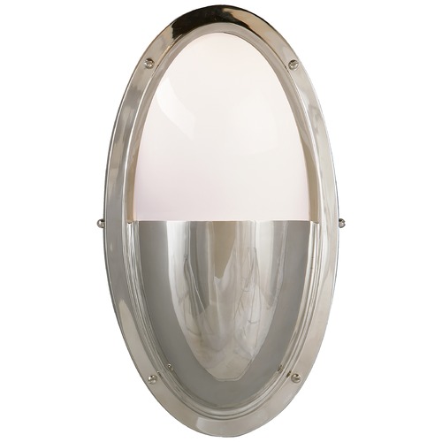 Thomas OBrien Pelham Oval Wall Light in Nickel by Visual Comfort Signature