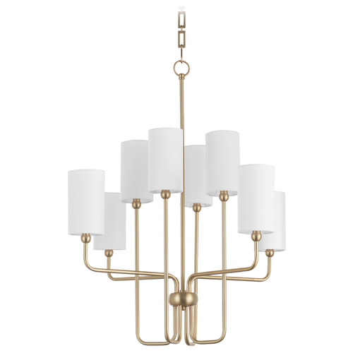 Charlotte Aged Brass Chandelier by Quorum Lighting