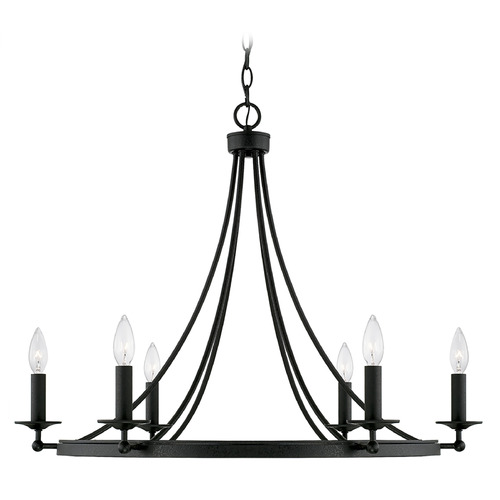 Tempe 6-Light Chandelier in Black Iron by Capital Lighting