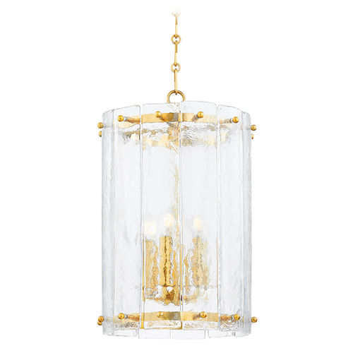 Corbett Lighting Rio Vintage Polished Brass LED Pendant Light with Cylindrical Shade