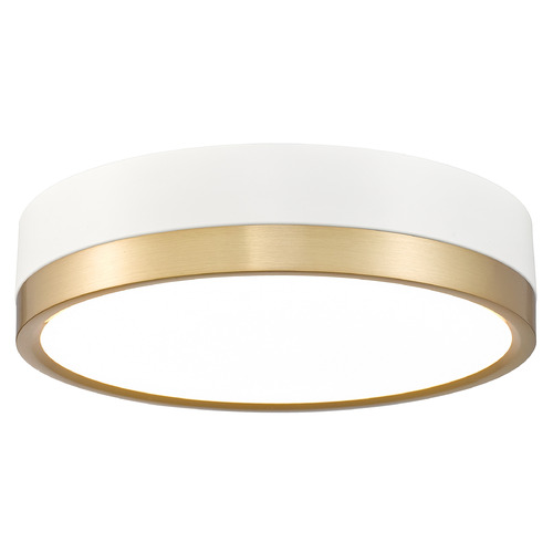 Z-Lite Z-Lite Algar Matte White & Modern Gold LED Flushmount Light 1006F12-MW-MGLD-LED