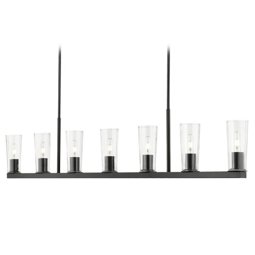 Z-Lite Titus Matte Black Island Light with Conical Shade