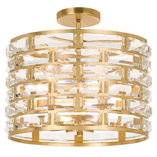 Crystorama Lighting Crystorama Lighting Meridian Antique Gold Semi-Flushmount Light MER-4865-GA_CEILING