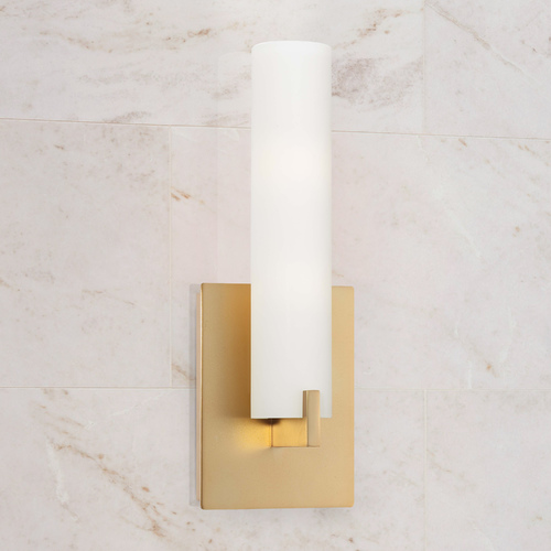 Tube Wall Sconce in Honey Gold by George Kovacs