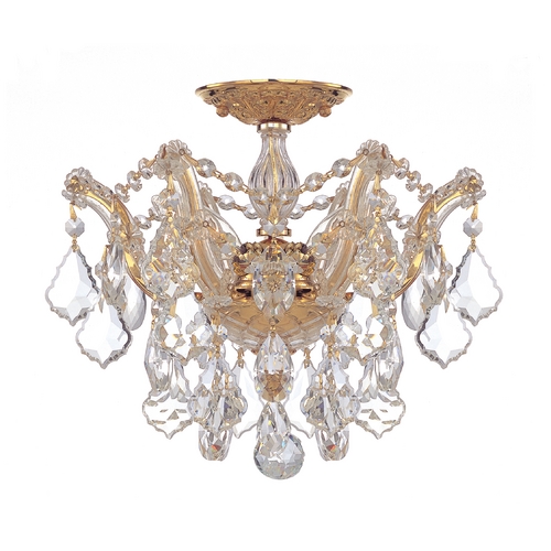 Maria Theresa Crystal Semi-Flush Mount in Polished Gold Finish by Crystorama Lighting