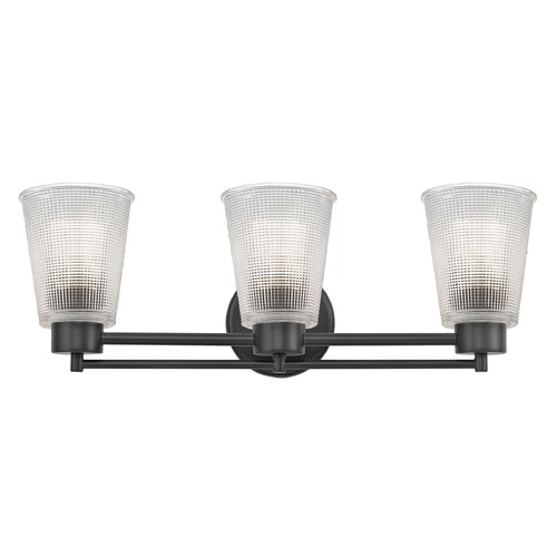 Design Classics Lighting Prismatic Glass Modern Bathroom Light Black 3 Lt 703-07 GL1056-FC