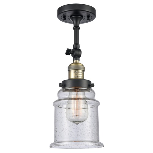 Innovations Lighting Canton Black Antique Brass Semi-Flush Mount by Innovations Lighting 201F-BAB-G184