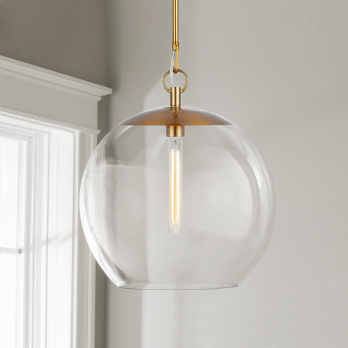 Chapman & Meyers Atlantic 16-Inch Burnished Brass Pendant by Visual Comfort Studio