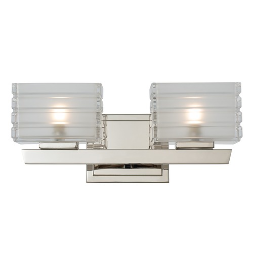 Victoria LED 2-Light Vanity Light in Polished Nickel by Kalco Lighting