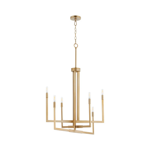 Quorum Lighting Bolero 6-Light Chandelier in Aged Brass by Quorum Lighting 6377-6-80