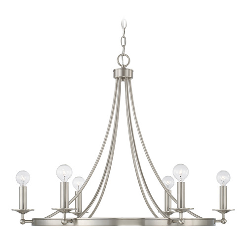 Tempe 6-Light Chandelier in Brushed Nickel by Capital Lighting