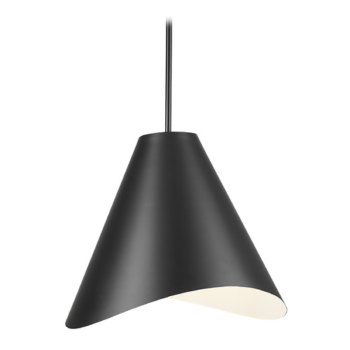 Z-Lite Aria Matte Black Pendant Light with Conical Shade