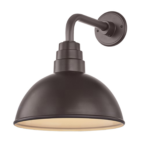 Recesso Lighting by Dolan Designs Bronze Gooseneck Barn Light with 12-Inch Dome Shade BL-ARMD2-BZ BL-SH12D-BZ